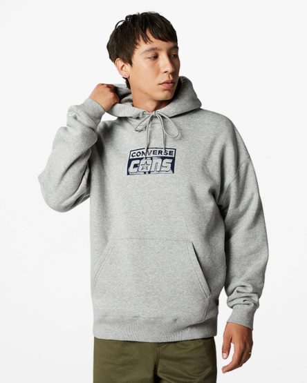 Mikiny S Kapucňou Converse CONS Fleece Pullover Panske Siva | SK ZEROQ5